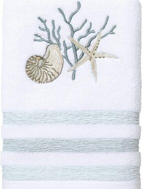 Hand Towel, Soft & Absorbent Cotton Towel (Coastal Terrazo) 021864392872